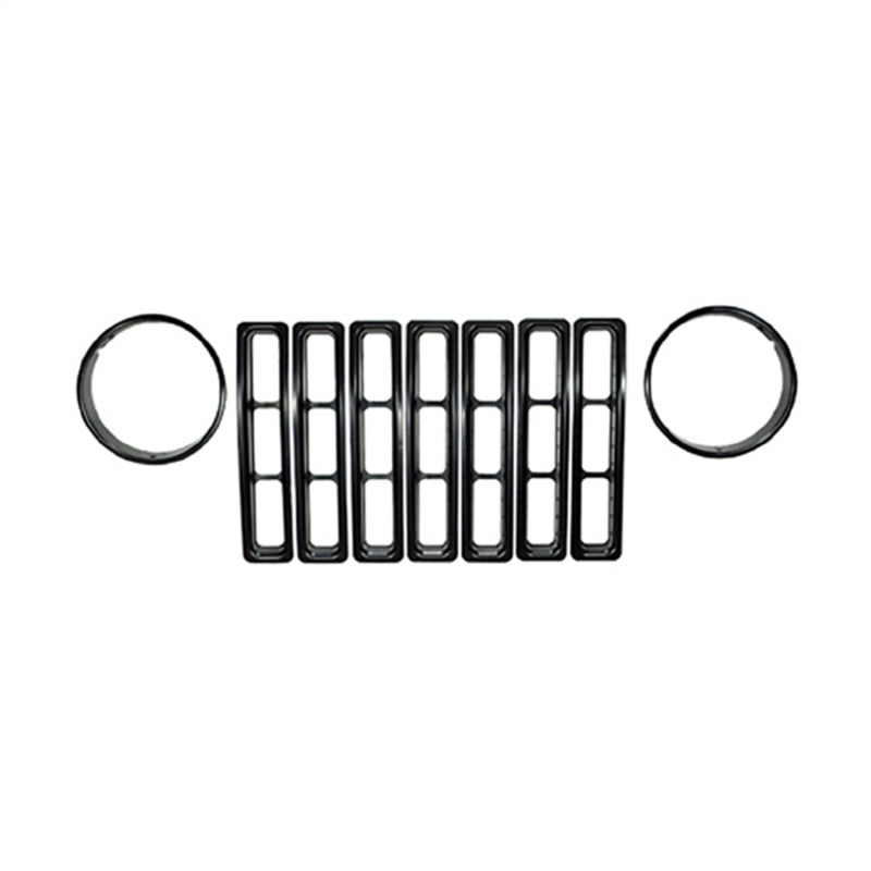 Rugged Ridge Headlight Bezels Black 97-06 Jeep Wrangler - 12419.23 for 1997-2006 Jeep Wrangler - installed view