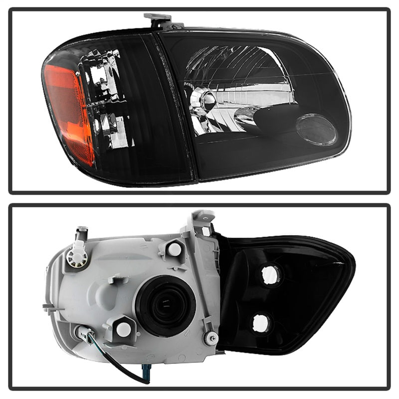 Xtune Toyota Tundra Double Cab 05-06 OEM Style Headlights &amp; Corner Lights Black HD-JH-TTUN05-AM-BK - 9034336