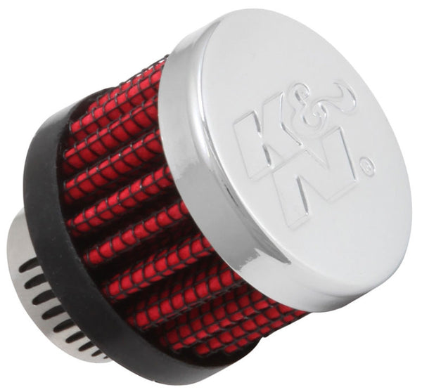 K&N Rubber Base Crankcase Vent Filter - 0.55in Flange ID 1.375in OD 1.125in Height - 62-2480 by K&N Engineering - front view