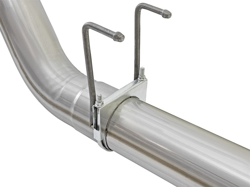 aFe ATLAS 5in DPF-Back Alum Steel Exhaust System w/Polished Tip 2017 Ford Diesel Trucks V8-6.7L (td) - 49-03090-P