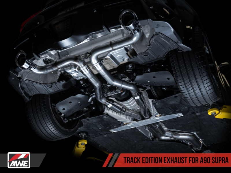 AWE Tuning 2020 Toyota Supra A90 Track Edition Exhaust - 5in Chrome Silver Tips - 3015-32116