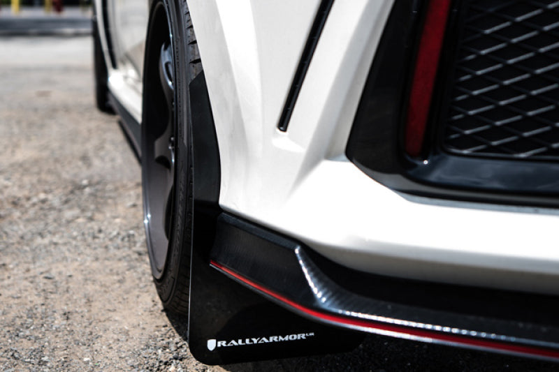 Rally Armor 17-21 Honda Civic Type R Black UR Mud Flap w/ Dark Grey Logo - MF47-UR-BLK/DGRY