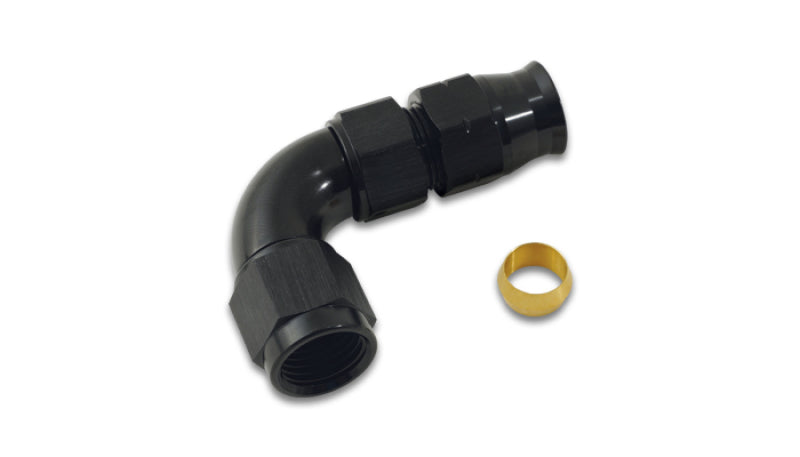 Vibrant 90 Deg 5/16in Tube to Female -6AN Adapter (w/ Olive Inserts) - 16565 by Vibrant - front view