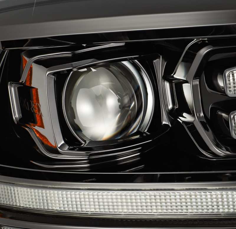 AlphaRex 09-18 Dodge Ram 2500HD LUXX LED Proj Headlights Plank Style Black w/Seq Signal/Smoked DRL - 880520