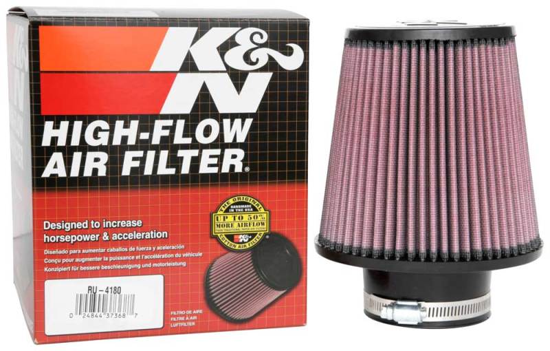 K&N Universal Clamp-On Air Filter 3in FLG / 6in B / 4-1/2in T / 6in H - RU-4180 for 2004-2008 Nissan Maxima - close-up
