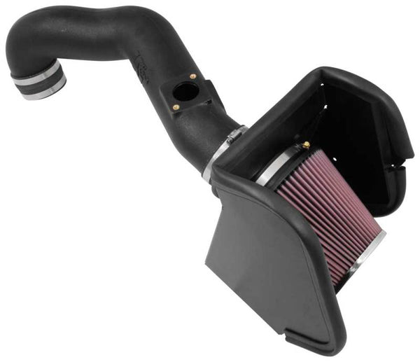 K&N 16-17 Nissan Titan XD V8-5.0L DSL 63 Series Aircharger Performance Intake - 63-6017 for 2016-2018 Nissan TITAN - front vi