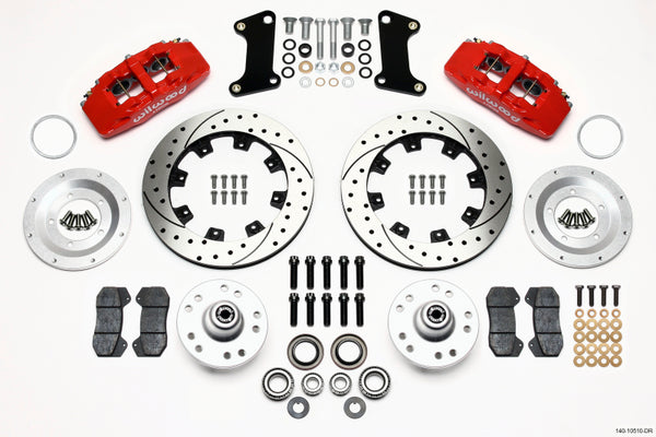 Wilwood Dynapro 6 Front Hub Kit 12.19in Drilled Red 67-69 Camaro (*Line Kit Needed*) - 140-10510-DR for 1964-1972 Buick Skyla