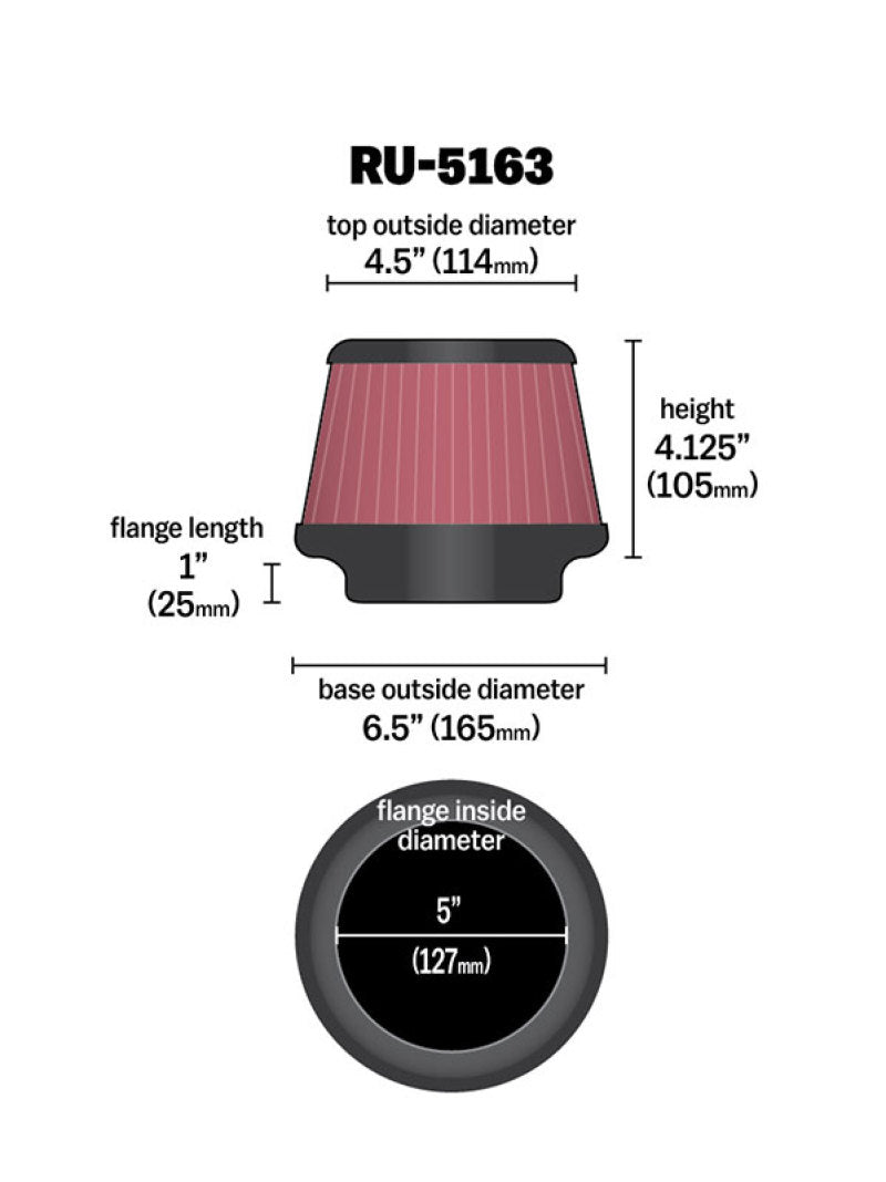 K&amp;N Replacement filter for Focus RS Typhoon intake (69-3539TB) - RU-5163