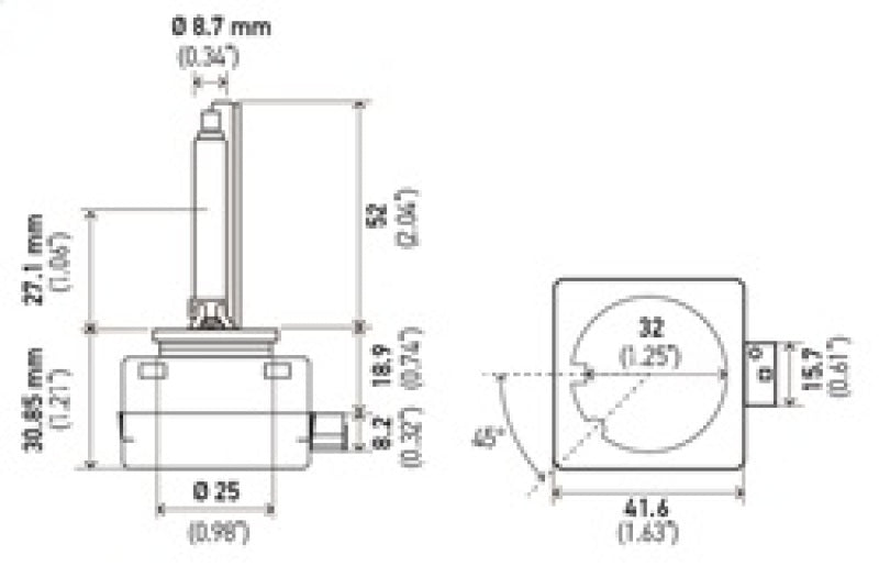Hella Xenon D1S Bulb PK32d-2 85V 35W 5000k - D1S 5000 K