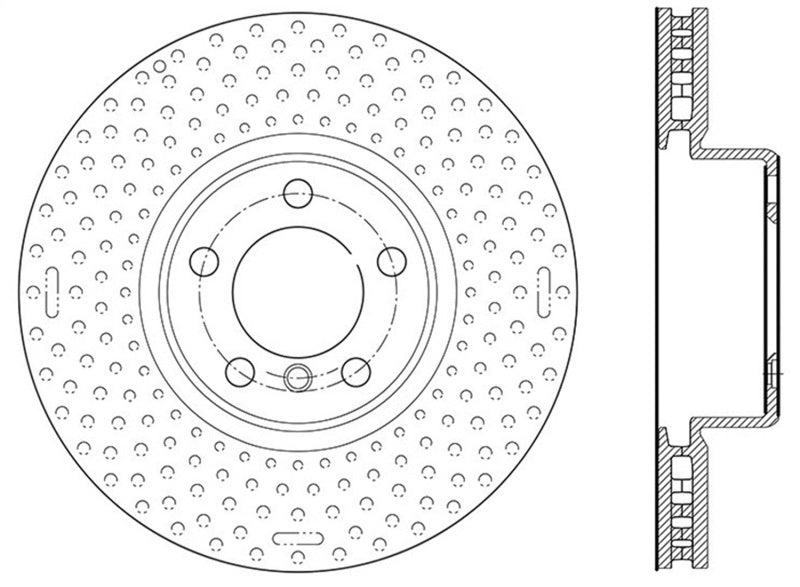 StopTech BMW 12-15 335i / 2014 428i / 2015 235i/228i Front Right Slotted &amp; Drilled Sport Brake Rotor - 127.34140R