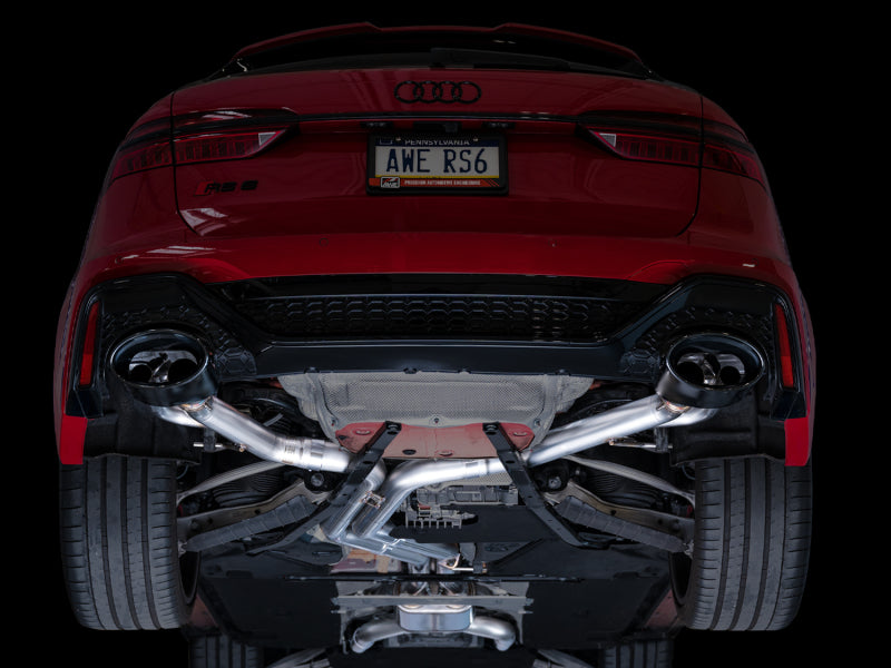 AWE Tuning 21-23 Audi C8 RS6/RS7 SwitchPath Cat-back Exhaust - Diamond Black Tips - 3025-33776