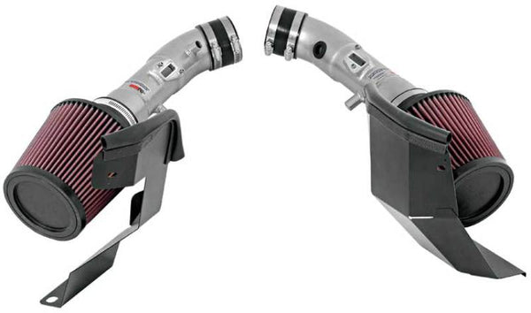 K&N 07-08 G35 Dual Silver Typhoon Short Ram Intakes - 69-7082TS for 2007-2008 INFINITI G - front view