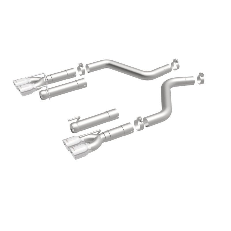 MagnaFlow Axle-Back, SS, 3in, Quad Split Rear 3.5 Tips 2015 Dodge Challenger incl SRT Hellcat - 19206