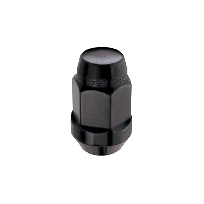 McGard Hex Lug Nut (Cone Seat Bulge Style) M12X1.5 / 3/4 Hex / 1.45in. Length (4-Pack) - Black - 64015