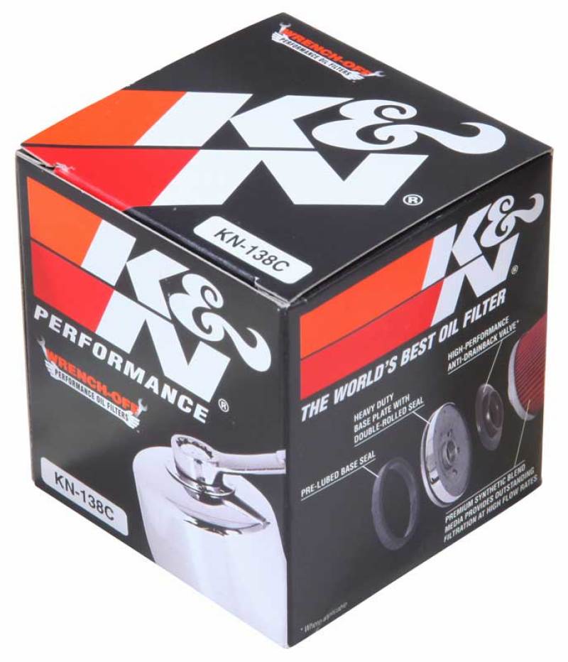 K&amp;N Suzuki / Arctic Cat / Cagiva / Kawasaki / Kymco / Aprilia 2.813in OD x 3.221in H Oil Filter - KN-138C