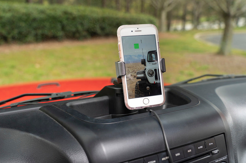 Rugged Ridge Dash Multi-Mount Charging Phone Kit 11-18 JK - 13551.34 for 2007-2018 Jeep Wrangler - alternate view