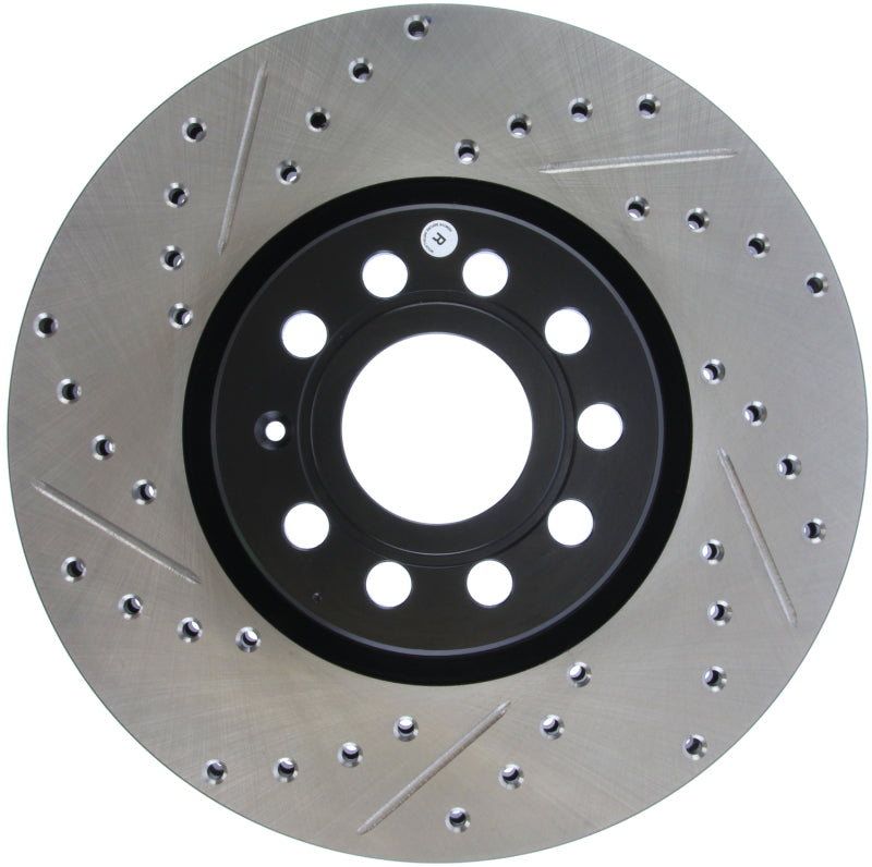 StopTech 2006 - 2018 Audi A3 Slotted & Drilled Sport Brake Rotor - 127.33098R for 2008-2023 Audi TT - alternate view