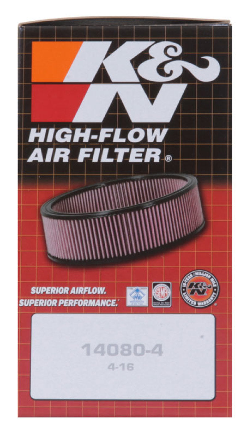 K&N Custom Racing Assembly - Round Tapered - Red 1.656in Neck Flange - 2.25in Over Height - 56-9327 by K&N Engineering - side