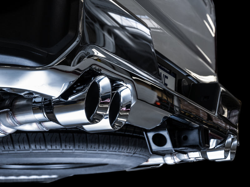 AWE Tuning 4th Gen GM 1500 5.3L 0FG Catback Split Rear Exit (w/ Bumper Cutouts) - Quad Chrome Tips - 3015-42201