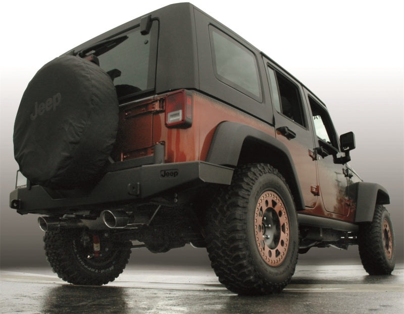 Gibson 12-17 Jeep Wrangler JK Rubicon 3.6L 2.5in Cat-Back Dual Split Exhaust - Aluminized - 17303