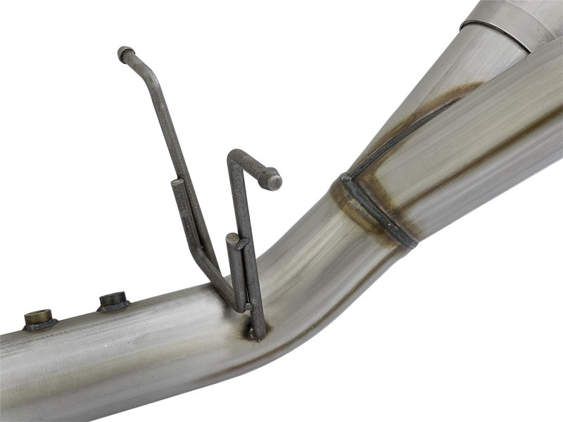 aFe Large Bore-HD 4in 409-SS DPF-Back Exhaust w/Dual Polished Tips 2017 GM Duramax V8-6.6L (td) L5P - 49-44086-P