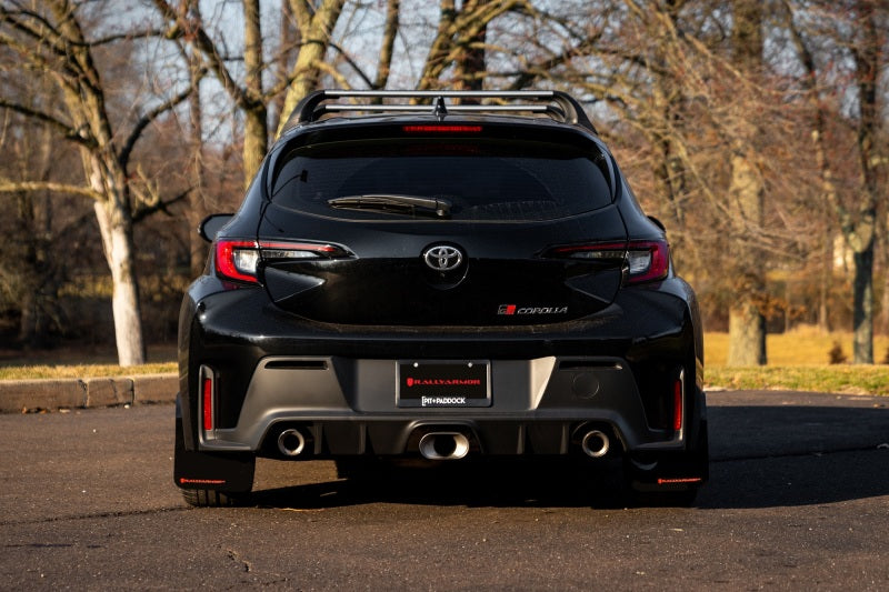 Rally Armor 2023 Toyota GR Corolla Red UR Mud Flap w/ White Logo - MF89-UR-RD-WH