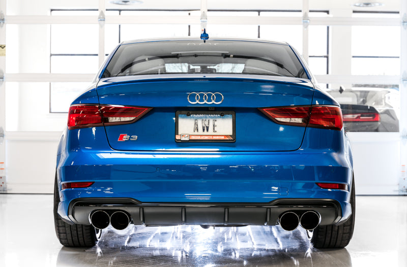 AWE Tuning Audi 8V S3 SwitchPath Exhaust w/Diamond Black Tips 102mm - 3025-43072