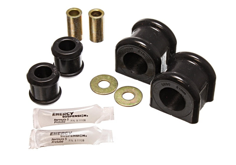 Energy Suspension 07-11 Jeep Wrangler JK Black Front 31mm Sway Bar and Endlink Bushing Set - 2.5112G