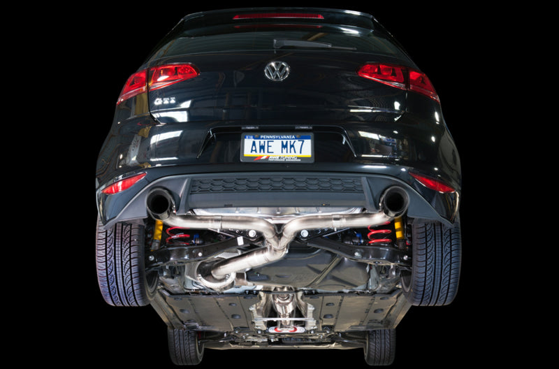 AWE Tuning VW MK7 GTI Touring Edition Exhaust - Diamond Black Tips - 3015-33050