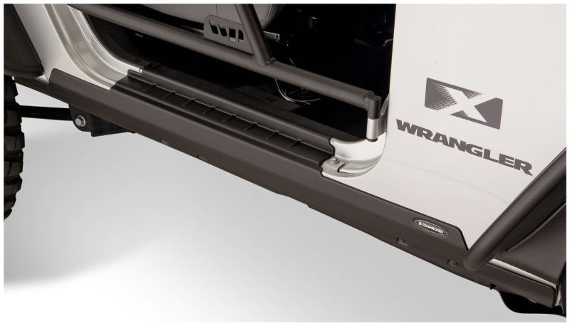 Bushwacker 07-18 Jeep Wrangler Trail Armor Rocker Panel and Sill Plate Cover - Black - 14011