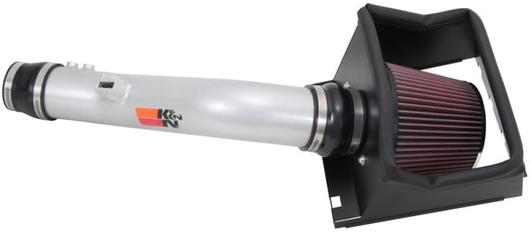 K&N 12-13 Ford F150 3.7L V6 Black High-Flow Performance Intake - 77-2585KS for 2012-2014 Ford F 150 - front view
