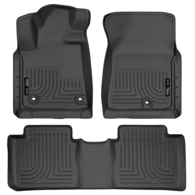 Husky Liners 2014 Toyota Tundra Double Cab Pickup WeatherBeater Black Front &amp; 2nd Seat Floor Liners - 99561