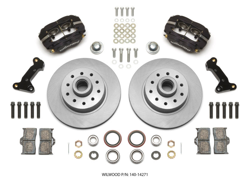 Wilwood Forged Dynalite Front Kit 11.03in 1 PC Rotor&amp;Hub 74-80 Pinto/Mustang II Disc Spindle only - 140-14271