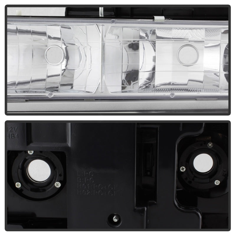 Xtune Chevy Suburban 94-98 Headlights w/ Corner &amp; Parking Lights 8pcs Chrome HD-JH-CCK88-AM-C-SET - 5069535