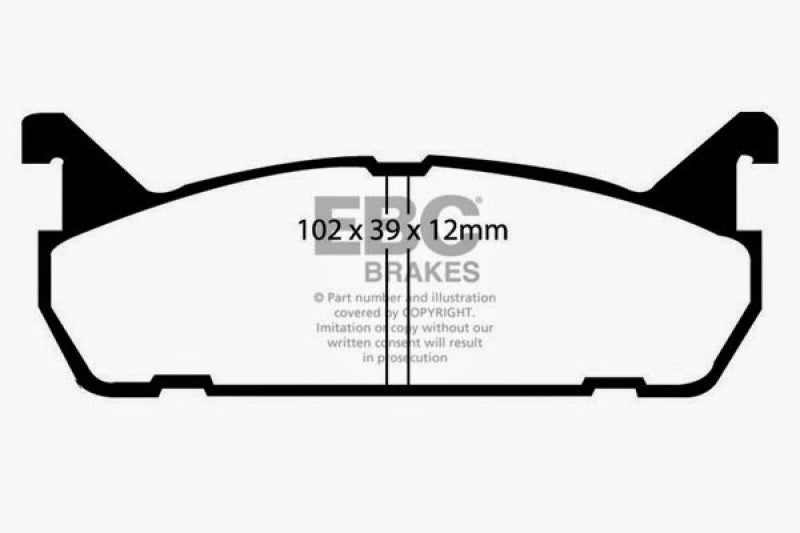 EBC 91-96 Ford Escort 1.8 Greenstuff Rear Brake Pads - DP2828 for 1991-1997 Mercury Tracer - angle view