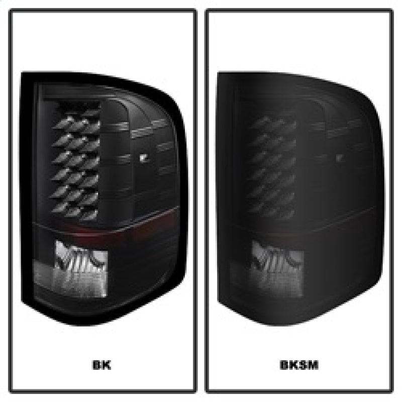 Xtune Chevy Silverado 07-13 LED Tail Lights Black Smoke ALT-JH-CS07-LED-BKSM - 5077493