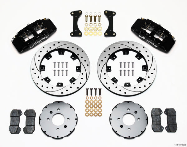 Wilwood Dynapro 6 Front Hat Kit 12.19in Drilled 94-01 Honda/Acura w/262mm Disc - 140-10735-D for 1990-2005 Honda Civic