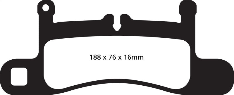 EBC 12-15 Porsche 911 (991) (Cast Iron Rotor only) 3.4 Carrera Yellowstuff Rear Brake Pads - DP42098R