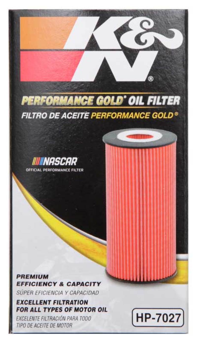 K&N Performance Oil Filter for 09-19 GM 1.4L / 1.6L / 1.8L w/ Hengst Filter Housing - HP-7027