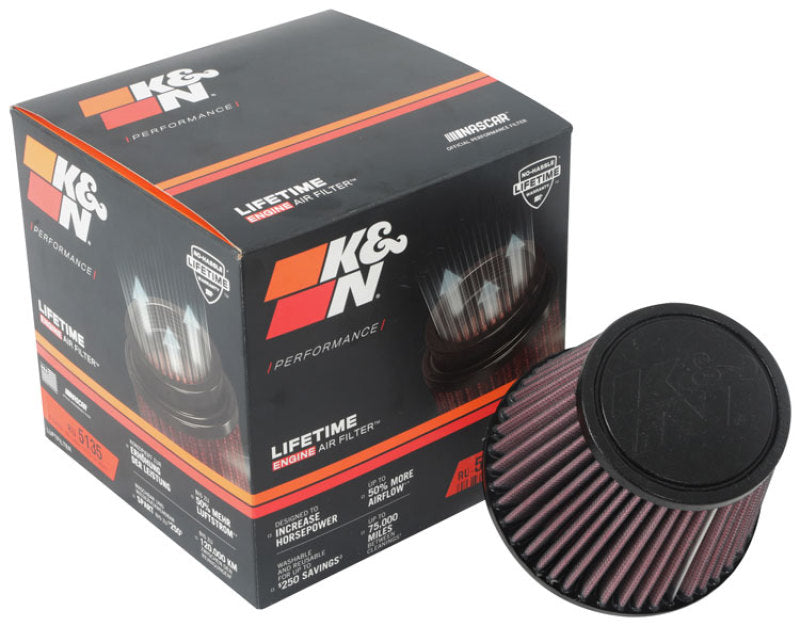 K&N Universal Clamp-On Air Filter 2-3/4in FLG / 5-1/16in B / 3-1/2in T / 4-3/8in H - RU-5135