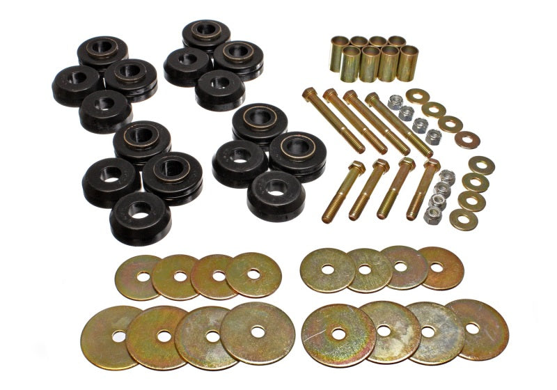 Energy Suspension Bronco Body Mnt W/Hardware - Black - 4.4110G for 1966-1977 Ford Bronco - front view