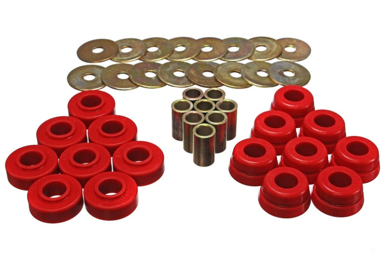 Energy Suspension Gm Body Mount Set W/Hardware - Red - 3.4126R for 1973-1982 Chevrolet Corvette - front view