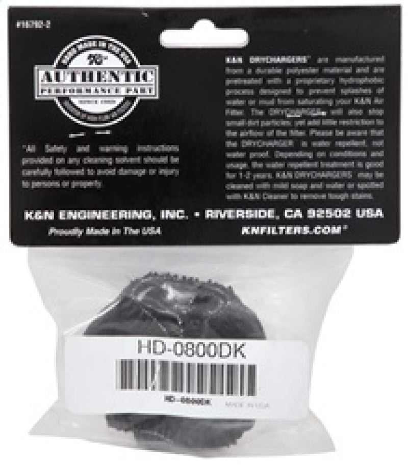 K&amp;N Drycharger Air Filter Wrap HD-0800 Black - HD-0800DK