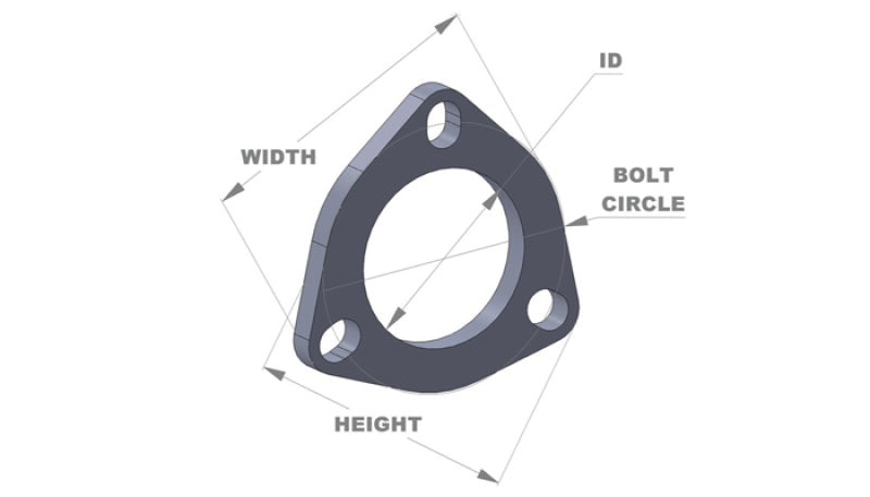 Vibrant 3-Bolt T304 SS Exhaust Flanges (3in I.D.) - 5 Flange Bulk Pack - 1483 by Vibrant - front view