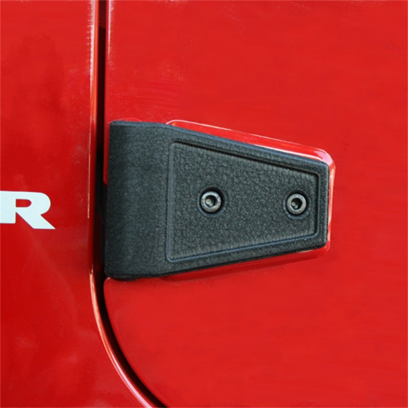 Rugged Ridge 07-18 Jeep Wrangler Unlimited JK Black Door Hinge Cover Kit - 11202.05 for 2007-2018 Jeep Wrangler - front view