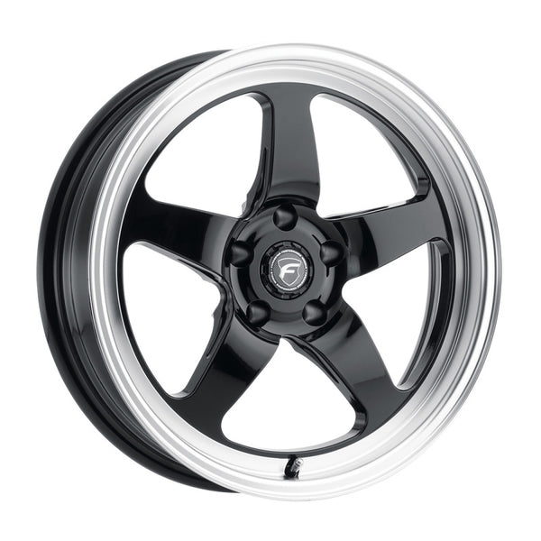 Forgestar D5 Drag 17x5.0 / 5x114.3 BP / ET-21 / 2.125in BS Gloss Black Wheel - F0917C067N21 by Forgestar - front view