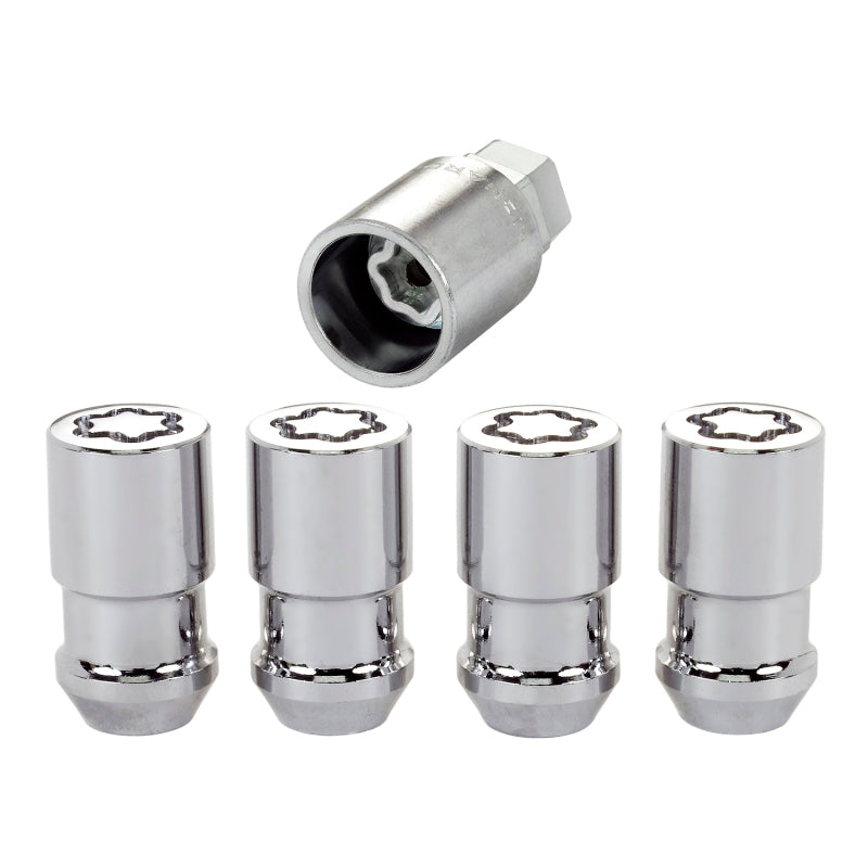 McGard Wheel Lock Nut Set - 4pk. (Cone Seat) 1/2-20 / 3/4 &amp; 13/16 Dual Hex / 1.66in. Length - Chrome - 24198