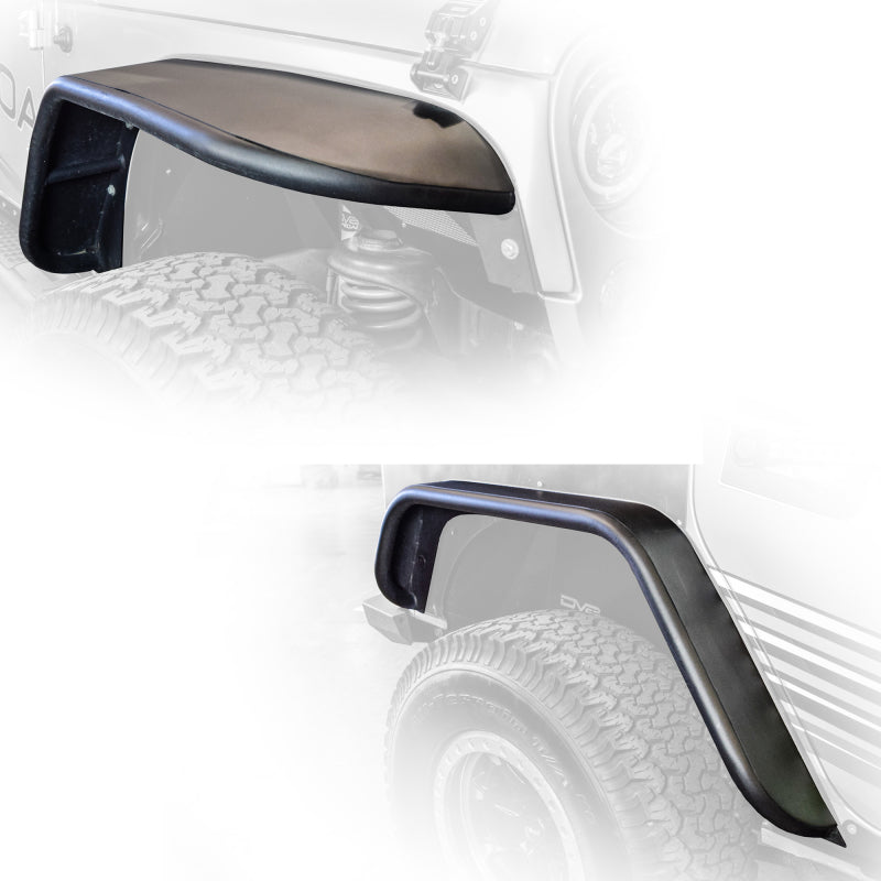 DV8 Offroad 07-18 Jeep Wrangler JK Front &amp; Rear Flat Tube Fenders - FENDB-02