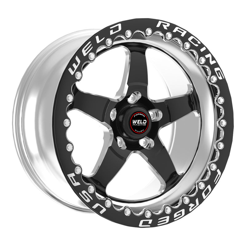 Weld S71 15x10.33 / 5x4.75 BP / 7.5in. BS Black Wheel (Medium Pad) - Black Single Beadlock MT - 71MB510B75F