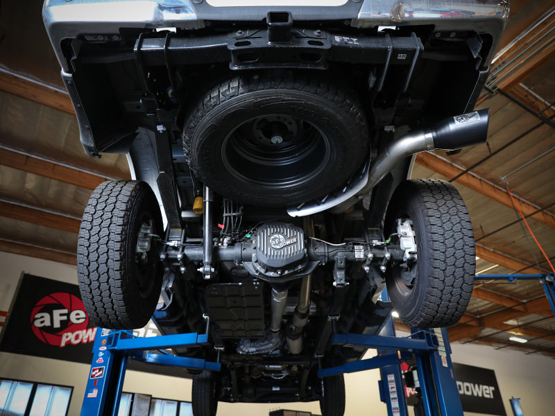 aFe Apollo GT Series 3-1/2in 409 SS Axle-Back Exhaust 17-20 Ford F-250/F-350 Black Tips w/o Muffler - 49-43116NM-B